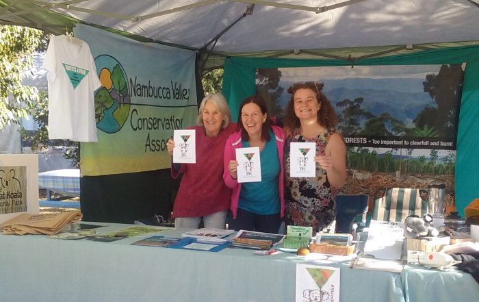 NVCA volunteers running our forest stall at Valla Markets